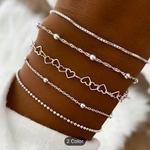 5pcs/Set Simple Beads Chain Hollow Love Bracelet Hand
Accessories Gifts